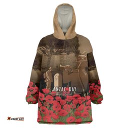 Australia - New Zealand ANZAC Lone Pine Wearable Blanket Hoodie The Last Post LT7