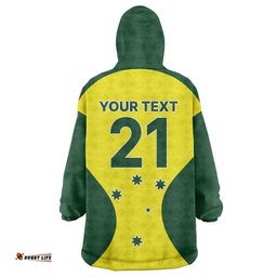 Custom Australia Cricket Spirit 2026 Wearable Blanket Hoodie World T20 Edition LT9