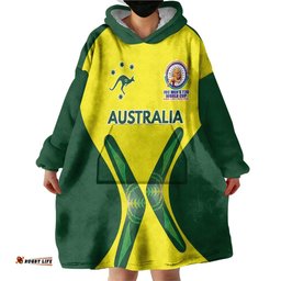 Custom Australia Cricket Spirit 2026 Wearable Blanket Hoodie World T20 Edition LT9