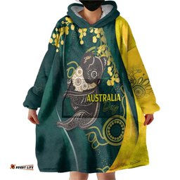 Australia Day Wearable Blanket Hoodie Koala Aboriginal Art LT7