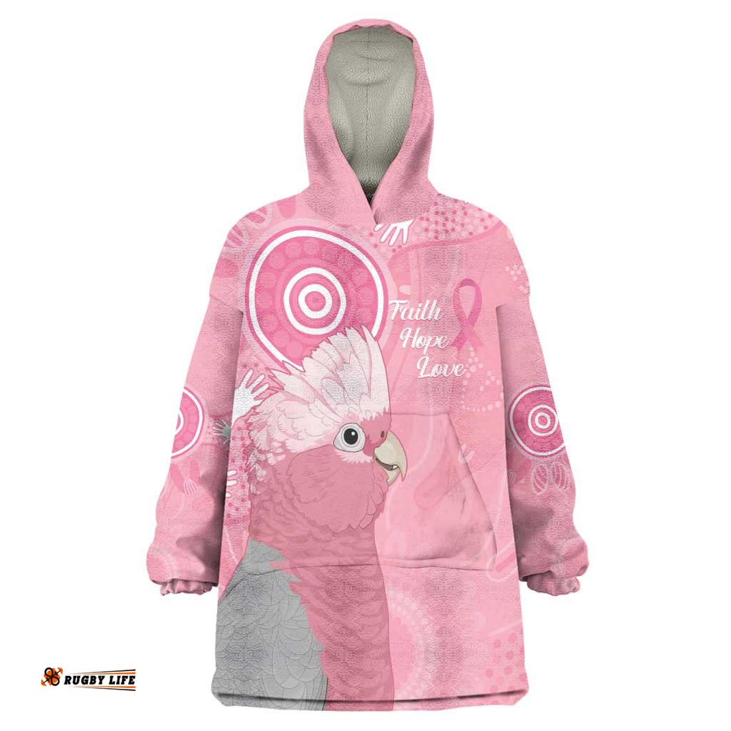 Australia Breast Cancer Awareness Wearable Blanket Hoodie Galah Faith Hope Love Pink Month LT14
