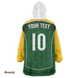 Custom Australia Football Wearable Blanket Hoodie Aboriginal Pattern Sporty Style-Green Color LT03