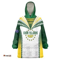 Cook Islands Rugby Custom Wearable Blanket Hoodie Kuki's Aitu Champions LT7