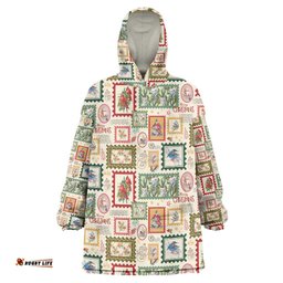 Aussie Birds Christmas La La Land Wearable Blanket Hoodie Beige Vintage Stamp Edition LT9