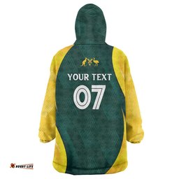 Australia Cricket Custom Wearable Blanket Hoodie GO Aussie - Modern Motif LT7