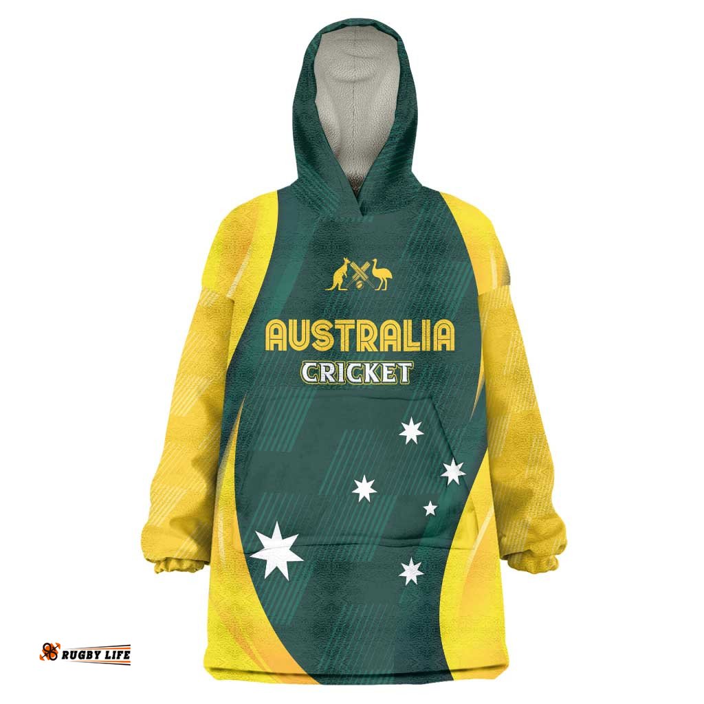 Australia Cricket Custom Wearable Blanket Hoodie GO Aussie - Modern Motif LT7