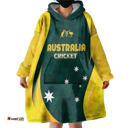 Australia Cricket Custom Wearable Blanket Hoodie GO Aussie - Modern Motif LT7