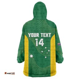 Custom Bowls Australia Wearable Blanket Hoodie National Color Curve Sporty LT14