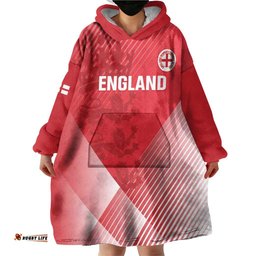Custom England Cricket Wearable Blanket Hoodie Go Champions Sporty Style LT14