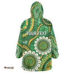 Bowls Australia Custom Wearable Blanket Hoodie Aboriginal Art National Color LT14
