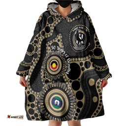 Collingwood NAIDOC Week 2026 Personalised Wearable Blanket Hoodie 50 Years of Deadly Aboriginal Art LT14