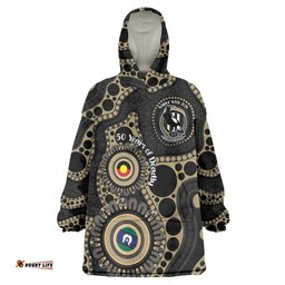 Collingwood NAIDOC Week 2026 Personalised Wearable Blanket Hoodie 50 Years of Deadly Aboriginal Art LT14