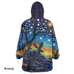 Australian Night Sky Landscape Wearable Blanket Hoodie Aboriginal Dreamtime Story LT9