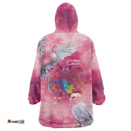 Australia Fight Cancer In All Colors Wearable Blanket Hoodie Galah Pink Tie Dye LT7