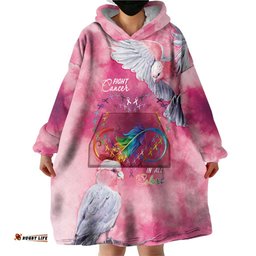 Australia Fight Cancer In All Colors Wearable Blanket Hoodie Galah Pink Tie Dye LT7