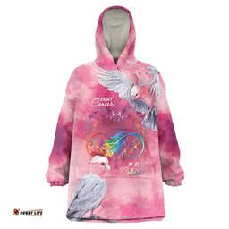 Australia Fight Cancer In All Colors Wearable Blanket Hoodie Galah Pink Tie Dye LT7