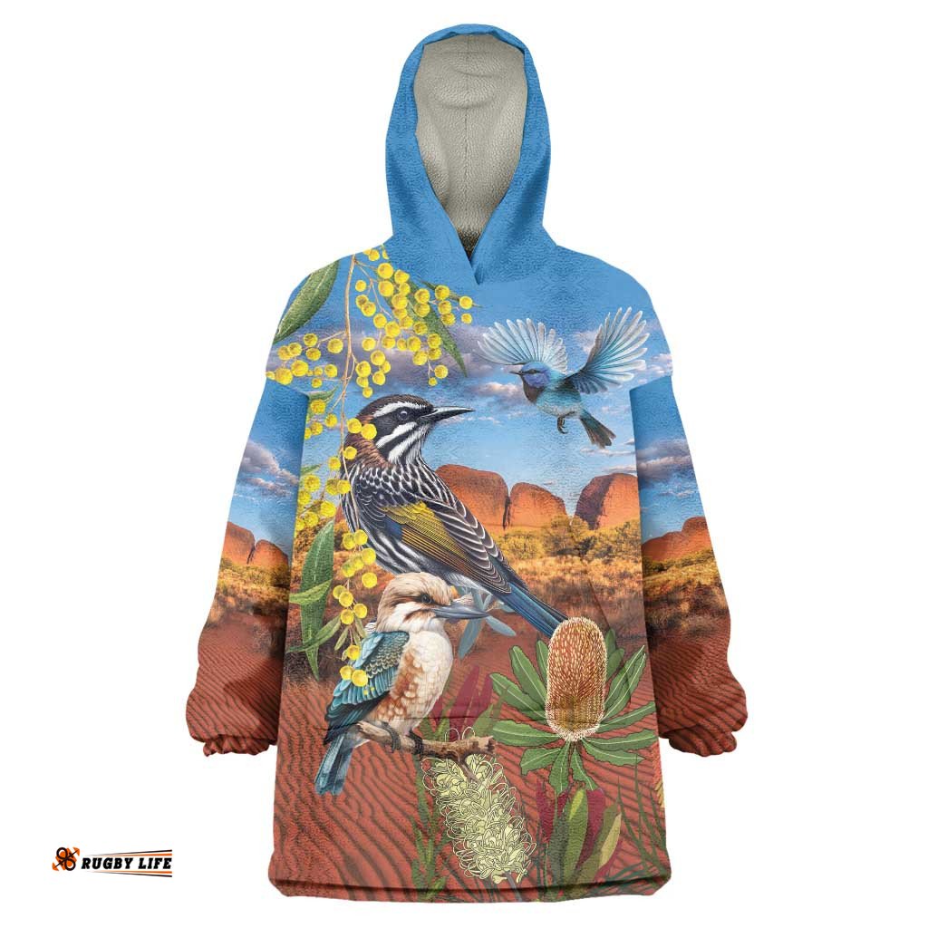 Australia Native Bird Uluru Ayers Rock Wearable Blanket Hoodie LT9