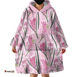 Australia Kangaroo Paws Wearable Blanket Hoodie Aussie Native Flowers Indigenous Art LT14
