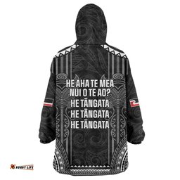 Aotearoa Toitu Te Tiriti Wearable Blanket Hoodie No Kiwi Without Iwi LT05