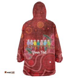 Australia Budgerigar Christmas Personalised Wearable Blanket Hoodie Budgies Hakea Have A Good Chrissie LT14