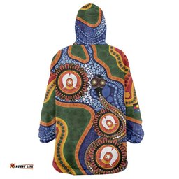 Australia NAIDOC Week 2026 Wearable Blanket Hoodie 50 Years of Deadly Dhari Snake Aboriginal Art LT14