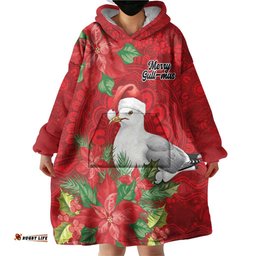 Australian Silver Gull Wearable Blanket Hoodie Aboriginal Inspired Christmas LT9