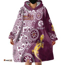 Manly Warringah Sea Eagles NAIDOC Week 2026 Wearable Blanket Hoodie Aboriginal Lizard Dot Painting - 50 Years of Deadly TS04