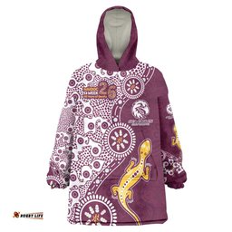 Manly Warringah Sea Eagles NAIDOC Week 2026 Wearable Blanket Hoodie Aboriginal Lizard Dot Painting - 50 Years of Deadly TS04