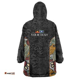 Personalised NAIDOC Deadly 50 Years Wearable Blanket Hoodie Minimalist Aboriginal Art LT9