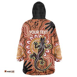 Personalised Australia Lizard NAIDOC Week 2026 Wearable Blanket Hoodie 50 Years of Deadly Aboriginal Art LT14