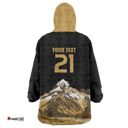 Custom Oceania Football NZ South Island Wearable Blanket Hoodie Minimal Mount Cook Silhouette LT9