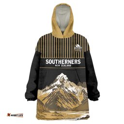 Custom Oceania Football NZ South Island Wearable Blanket Hoodie Minimal Mount Cook Silhouette LT9