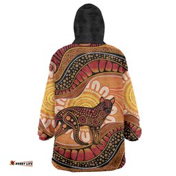 Indigenous Dingo Australia Wearable Blanket Hoodie Australian Aboriginal Art Proud LT14