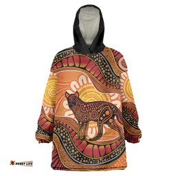 Indigenous Dingo Australia Wearable Blanket Hoodie Australian Aboriginal Art Proud LT14