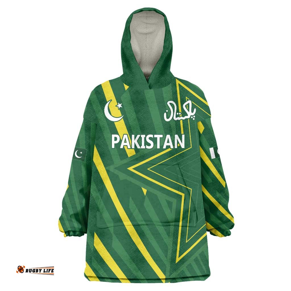 Pakistan Cricket Custom Wearable Blanket Hoodie Shaheen Falcon Go Champions LT9