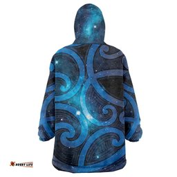 New Zealand Maori Matariki Wearable Blanket Hoodie Galaxy Kowhaiwhai LT7