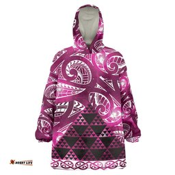 Matariki New Zealand Wearable Blanket Hoodie NZ Niho Taniwha Maori New Year Pink Galaxy LT14