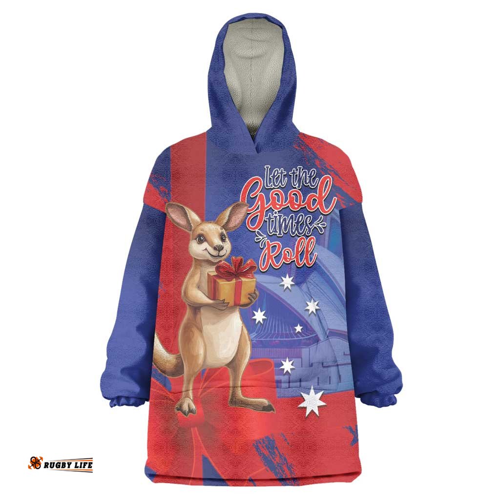 Happy Boxing Day Australia Wearable Blanket Hoodie Let The Good Time Roll! LT14