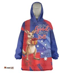 Happy Boxing Day Australia Wearable Blanket Hoodie Let The Good Time Roll! LT14