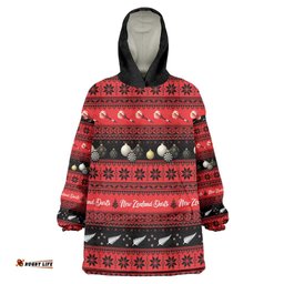 New Zealand Darts Christmas Wearable Blanket Hoodie Merry Xmas Aotearoa Maori Red LT14
