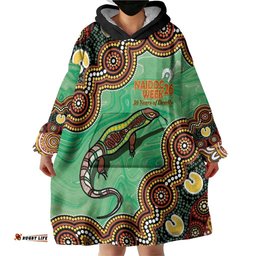 Personalised Australia Goanna NAIDOC Week 2026 Wearable Blanket Hoodie 50 Years of Deadly Aboriginal Art LT14