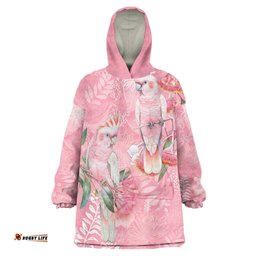 Personalised Galah Cockatoo Eucalyptus Flowers Wearable Blanket Hoodie Australian Breast Cancer Spirit LT9