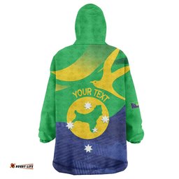 Personalised Australia Christmas Island Wearable Blanket Hoodie Wilayah Pulau Krismas Flag Color LT14