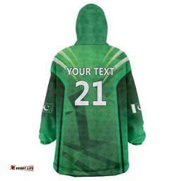 Pakistan Cricket Custom Wearable Blanket Hoodie The Green Shirts with Sporty Pattern LT9