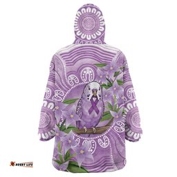 Epilepsy Awareness Budgerigar Australia Wearable Blanket Hoodie Budgie Purple Ribbon Boronia Aboriginal LT14