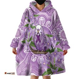 Epilepsy Awareness Budgerigar Australia Wearable Blanket Hoodie Budgie Purple Ribbon Boronia Aboriginal LT14