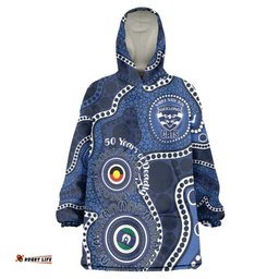 Geelong Cats NAIDOC Week 2026 Personalised Wearable Blanket Hoodie 50 Years of Deadly Aboriginal Art LT14