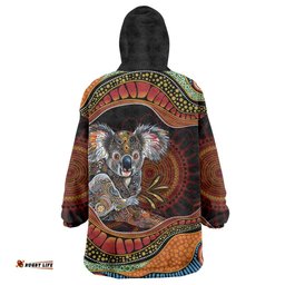 Indigenous Koala Australia Wearable Blanket Hoodie Australian Aboriginal Art Proud LT14