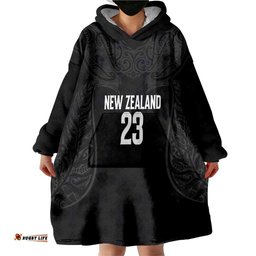 New Zealand Basketball Ta Moko Tribal Custom Wearable Blanket Hoodie LT03