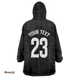 New Zealand Basketball Ta Moko Tribal Custom Wearable Blanket Hoodie LT03